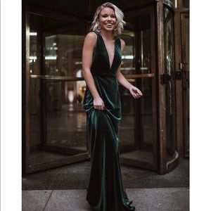 Jenny Yoo Collection Emerald Velvet Formal Dress